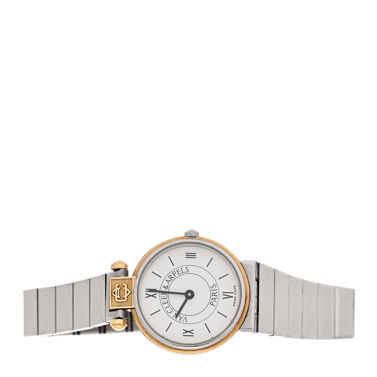 Van Cleef & Arpels Stainless Steel 18k Yellow Gold 24mm La Collection Quartz Watch 2 of 6