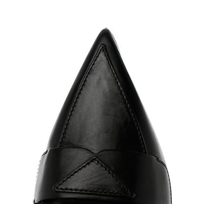 Prada Nappa Triangle Logo Pointed Toe Slingback Pumps 39 Black 11 of 12
