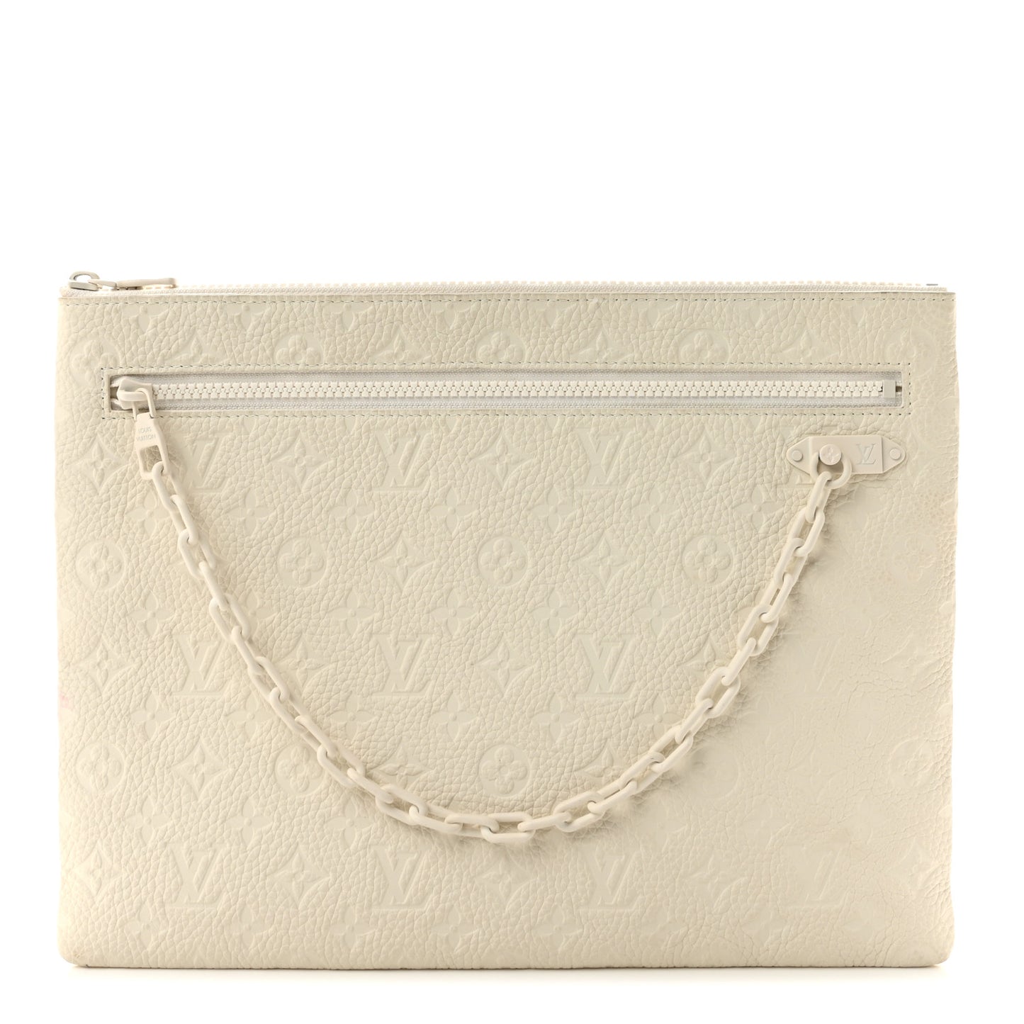 Taurillon Monogram Solar Ray A4 Pouch White