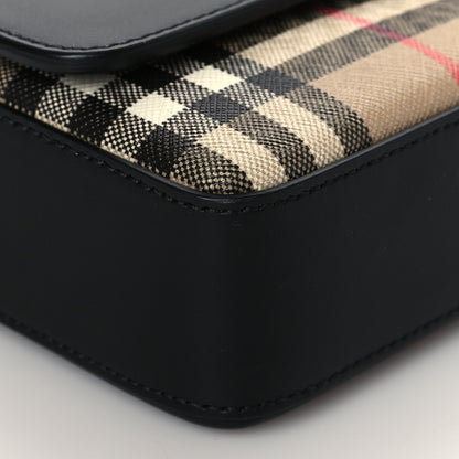 Burberry Calfskin Vintage Check New Hampshire Bag Black 8 of 9