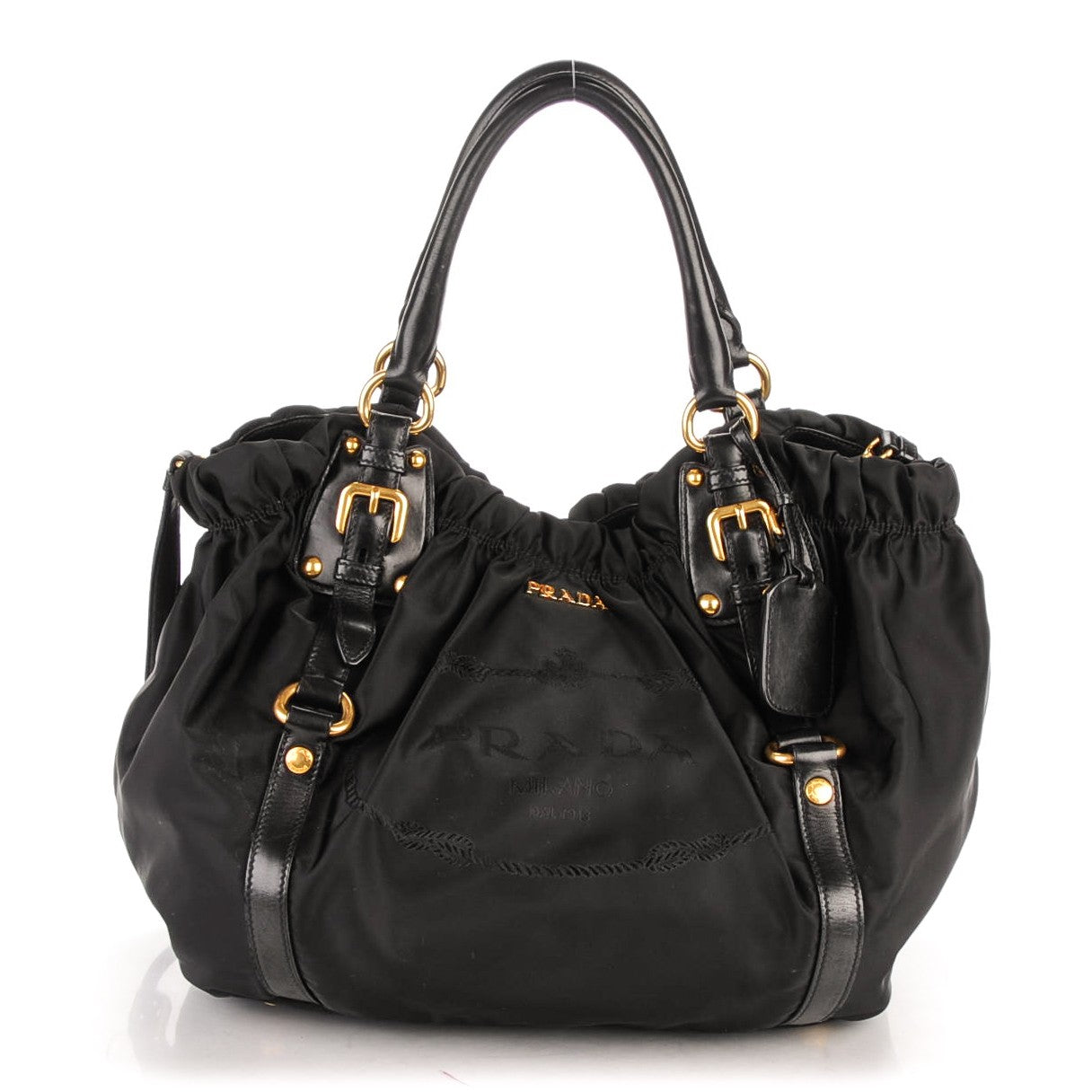 Tessuto Nylon Logo Tote Nero Black