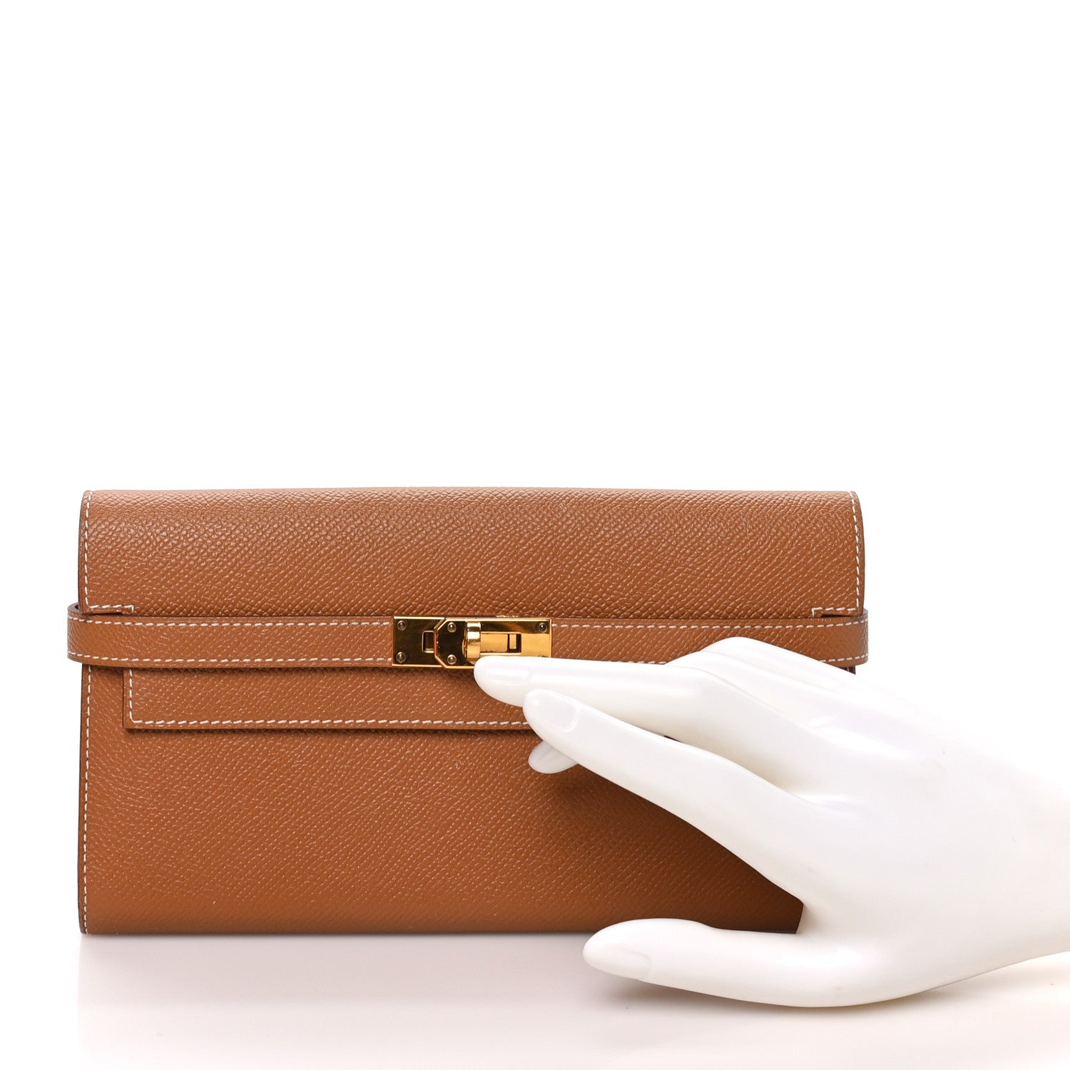 Hermes Epsom Kelly Longue Wallet Gold 2 of 8