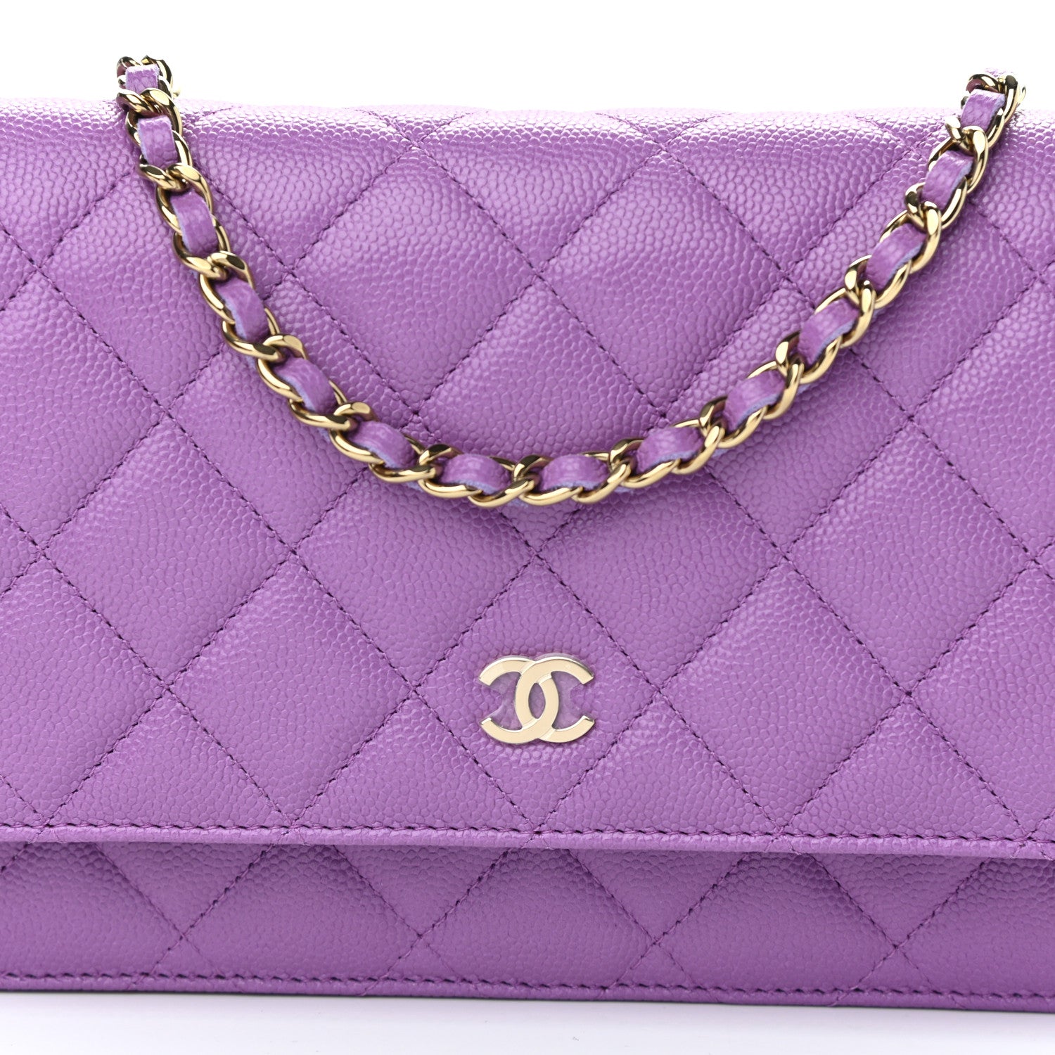 Chanel Caviar Quilted Wallet On Chain WOC Purple 9 of 12