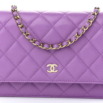 Chanel Caviar Quilted Wallet On Chain WOC Purple 9 of 12