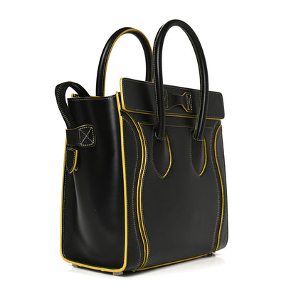 Celine Satin Calfskin Debossed Micro Luggage Black 2 of 13