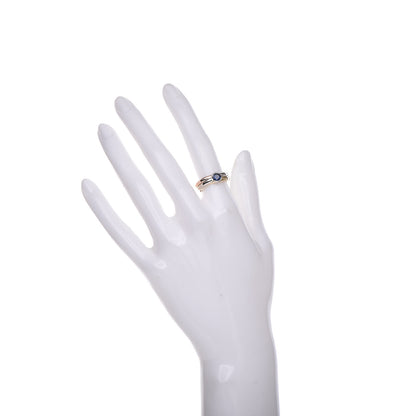 Cartier 18K Pink Yellow White Gold Blue Sapphire Trinity Ring 50 5.25 2 of 4