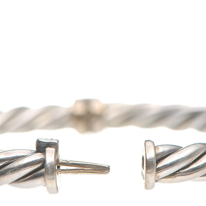 David Yurman Sterling Silver 6mm Sculpted Cable Hinge Bracelet M 3 of 5