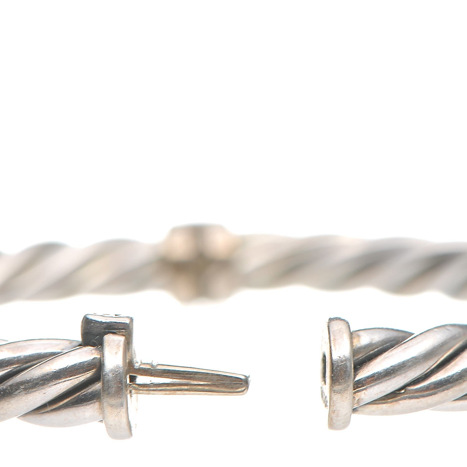 David Yurman Sterling Silver 6mm Sculpted Cable Hinge Bracelet 3 of 5