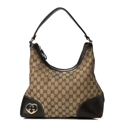 Gucci Monogram Medium Lovely Heart Hobo Brown 1 of 9