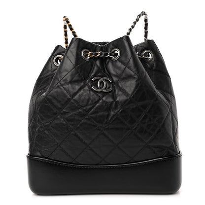 Chanel Aged Calfskin Quilted Small Gabrielle Backpack Black 1 of 11