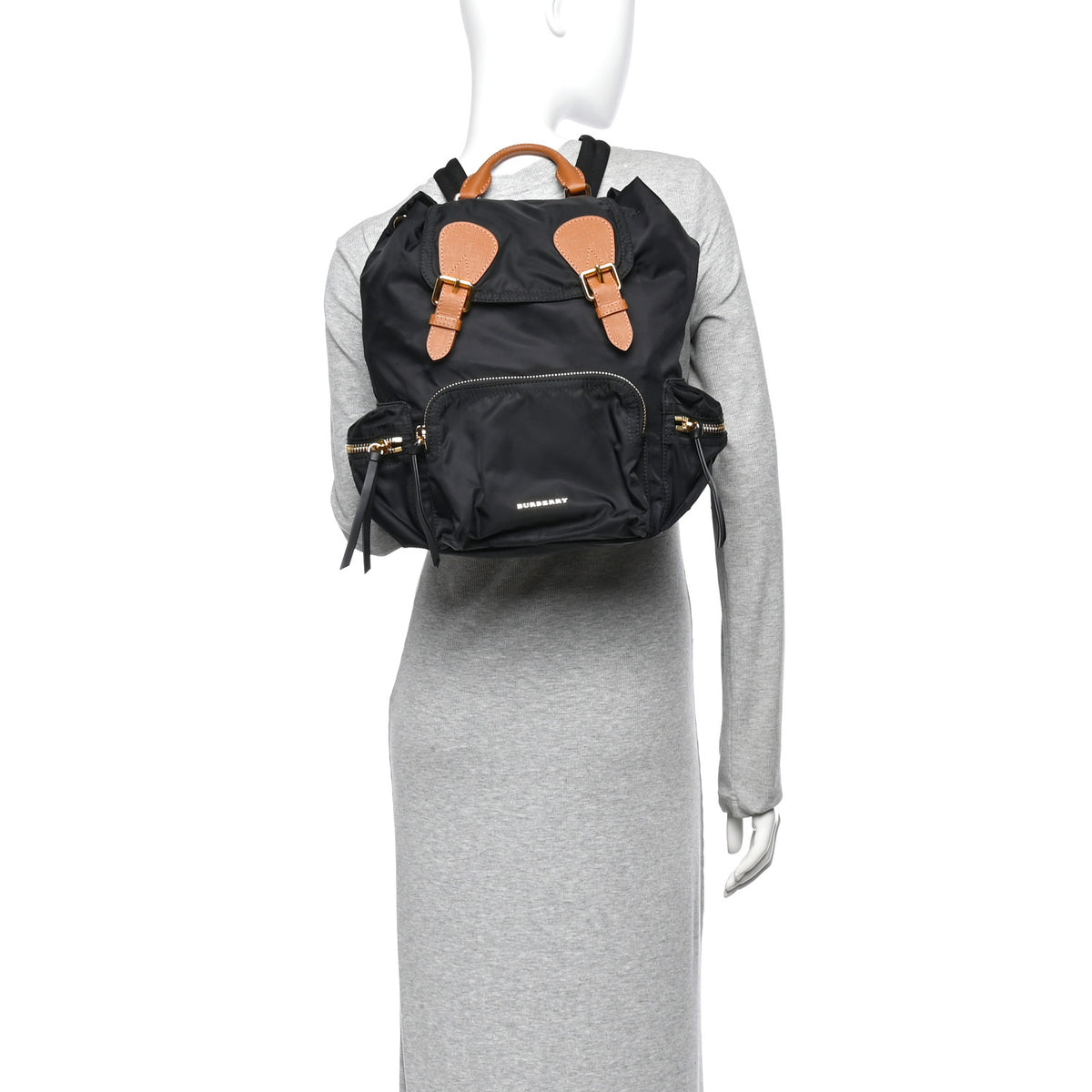 Nylon Small Rucksack Backpack Black