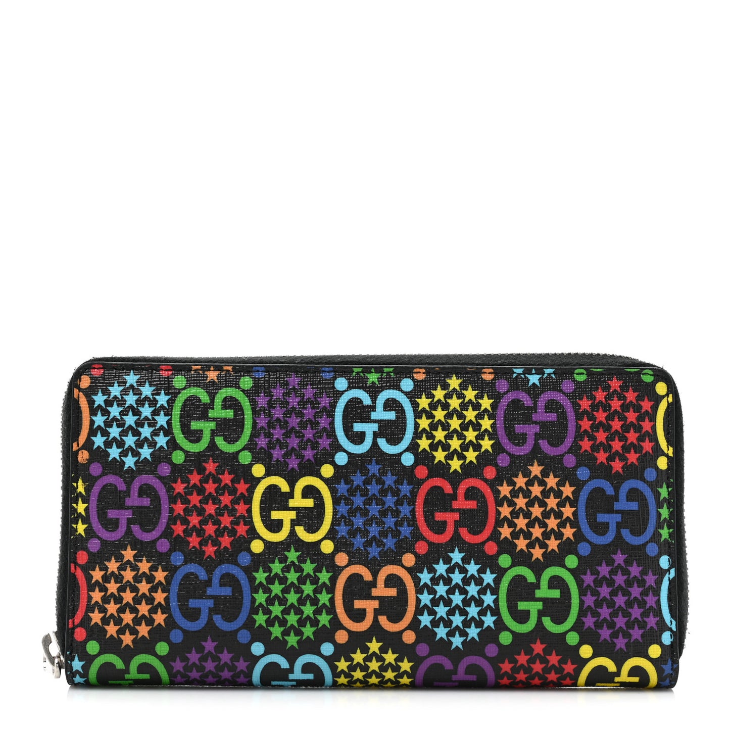GG Supreme Monogram Psychedelic Zip Around Wallet Black Multicolor