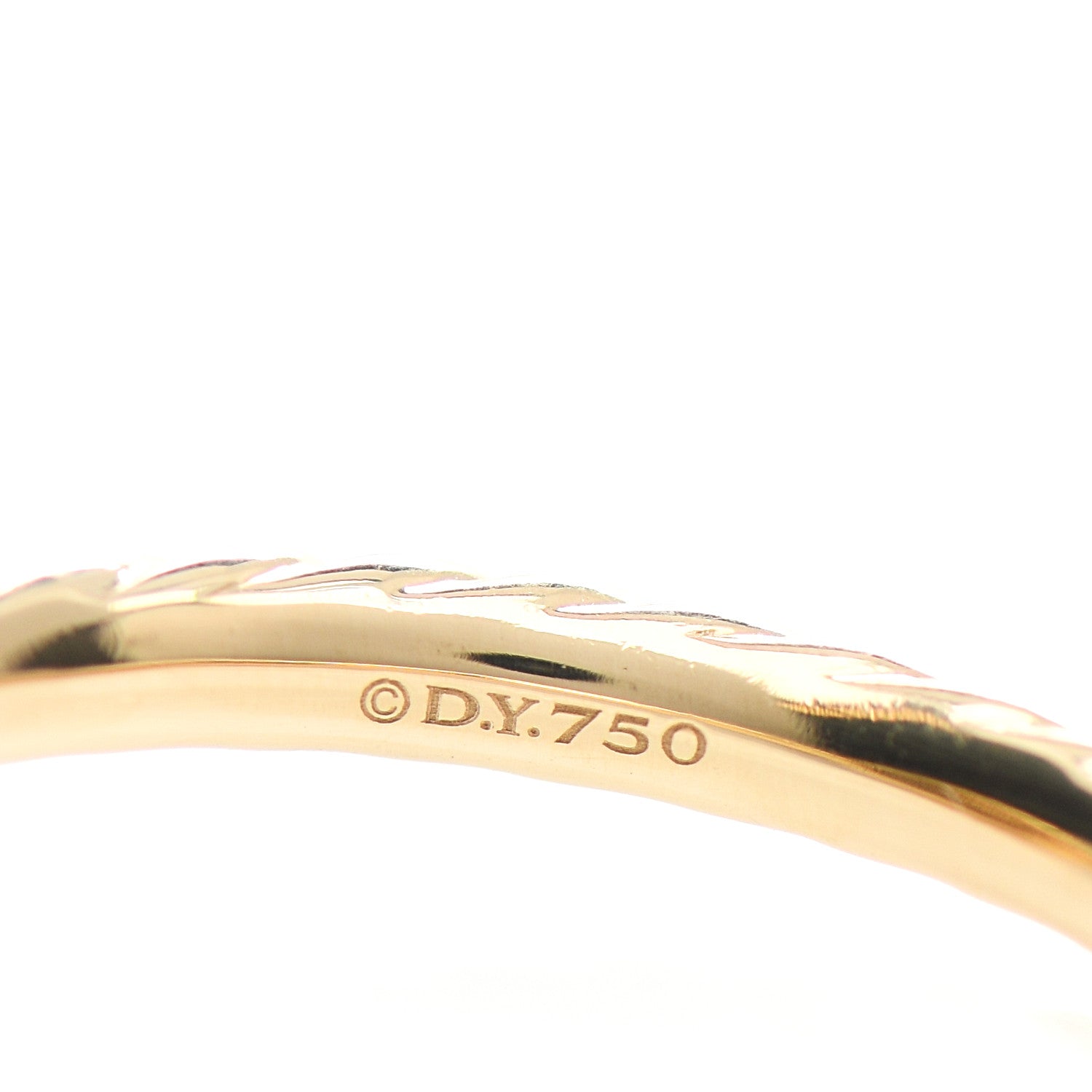David Yurman 18K Yellow Gold Diamond Petite Pave Cushion Ring 57 8 5 of 5