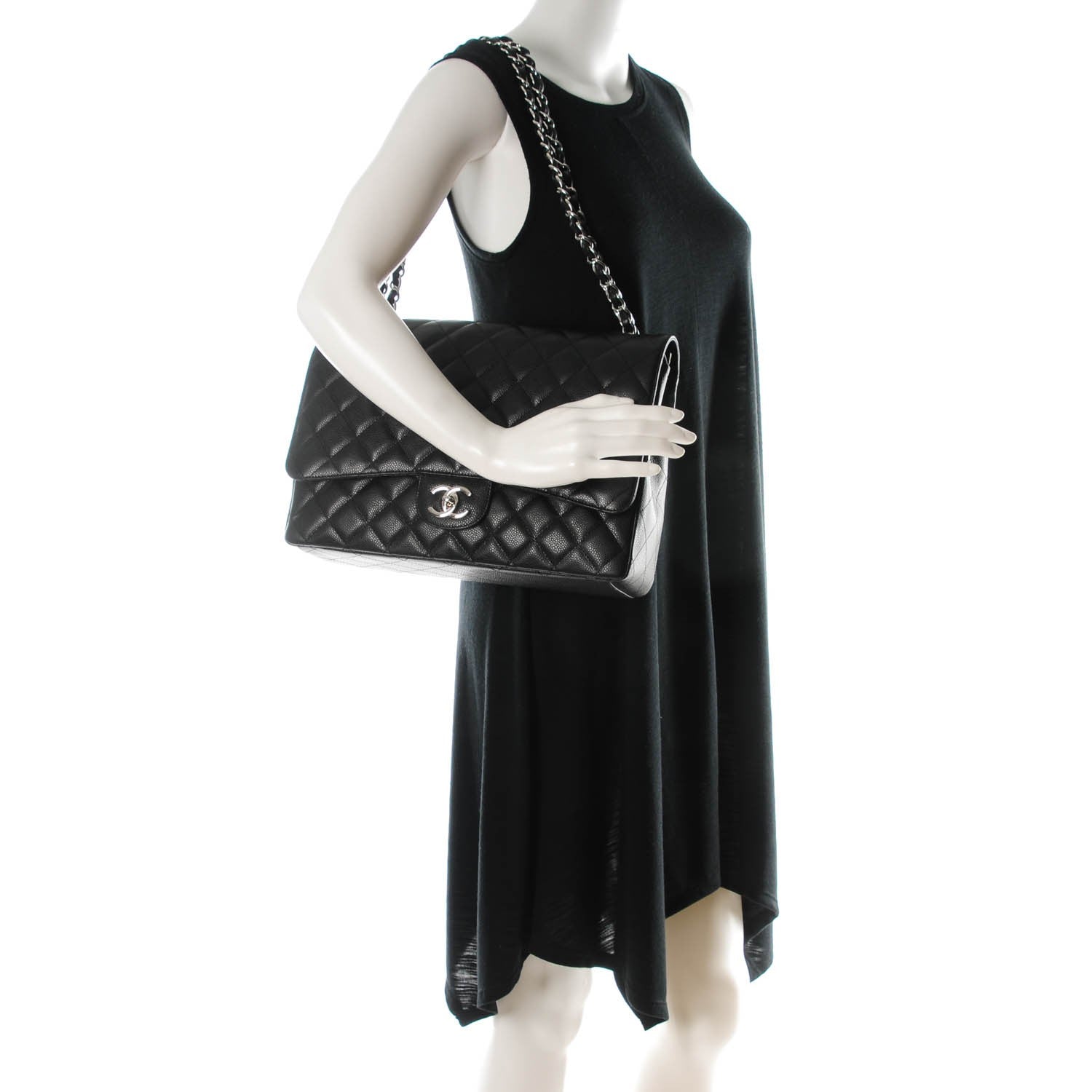 Chanel Caviar Quilted Maxi Double Flap Black 2 of 7