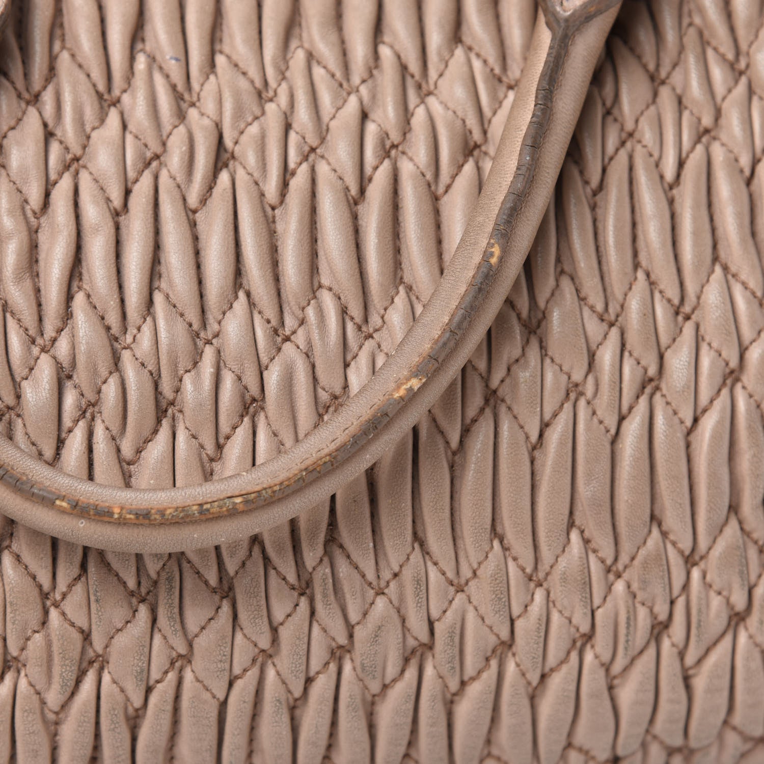 Miu Miu Nappa Matelasse Swarovski Crystal Tote Cammeo 14 of 17