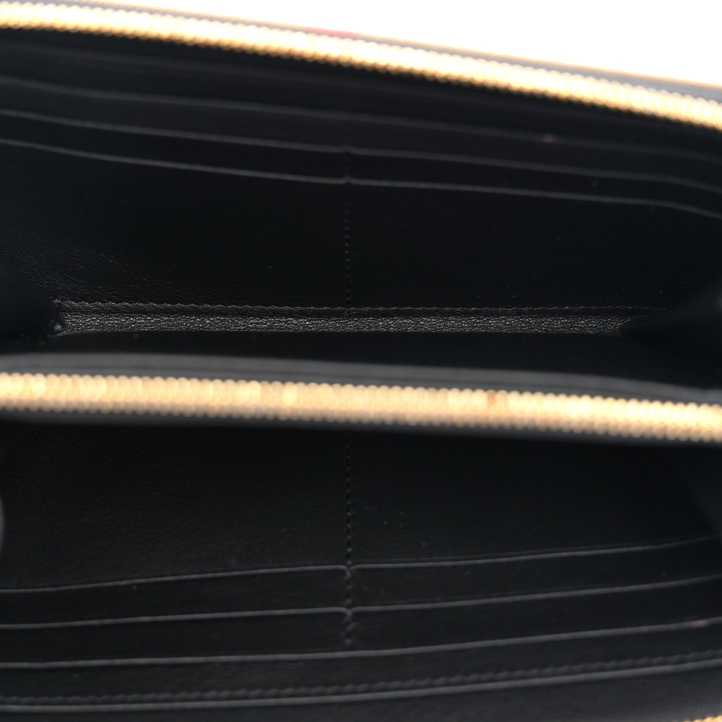 Grainy Calfskin House Check Elmore Zip Around Wallet Black