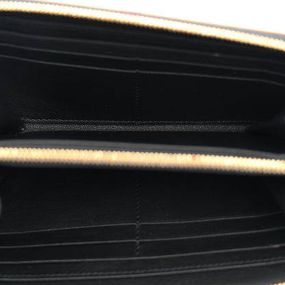 Burberry Grainy Calfskin House Check Elmore Zip Around Wallet Black 5 of 7