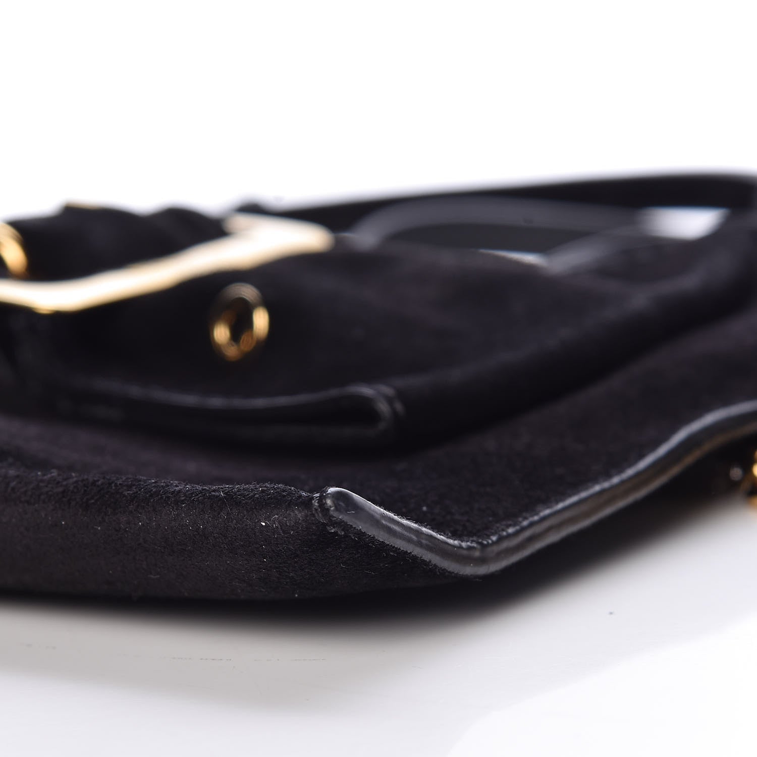 Burberry Suede Bow Buckle Crossbody Bag Black 9 of 9