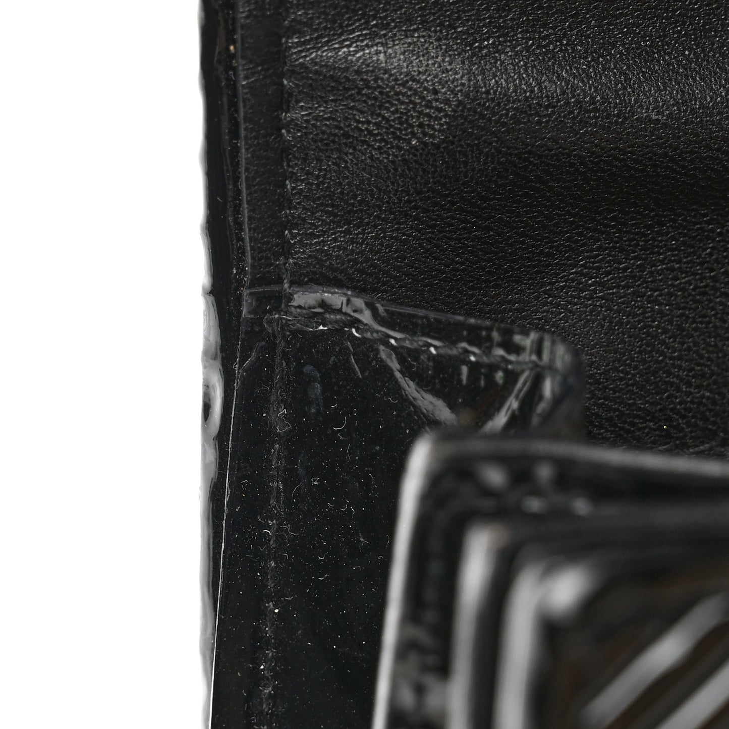 Patent Embossed Box Clutch Clutch Black