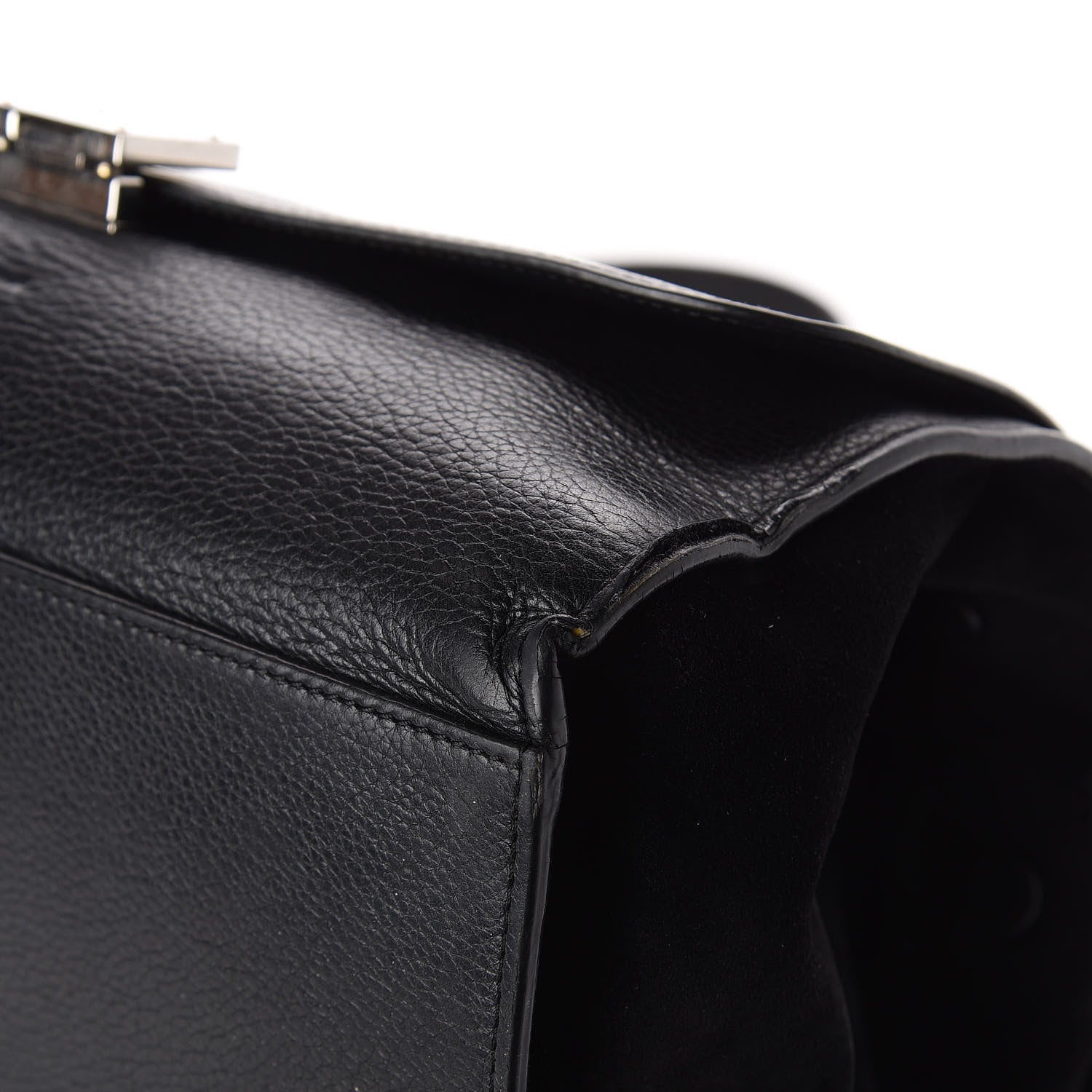 Celine Drummed Calfskin Suede Large Trapeze Black 15 of 15