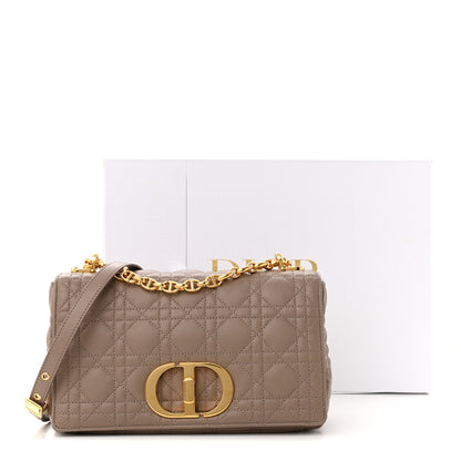 Christian Dior Calfskin Cannage Medium Caro Bag Taupe 11 of 11