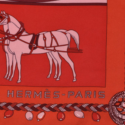 Hermes Silk Coupe De Gala Scarf 90 Rose Pale Rouge Fuchsia 4 of 6