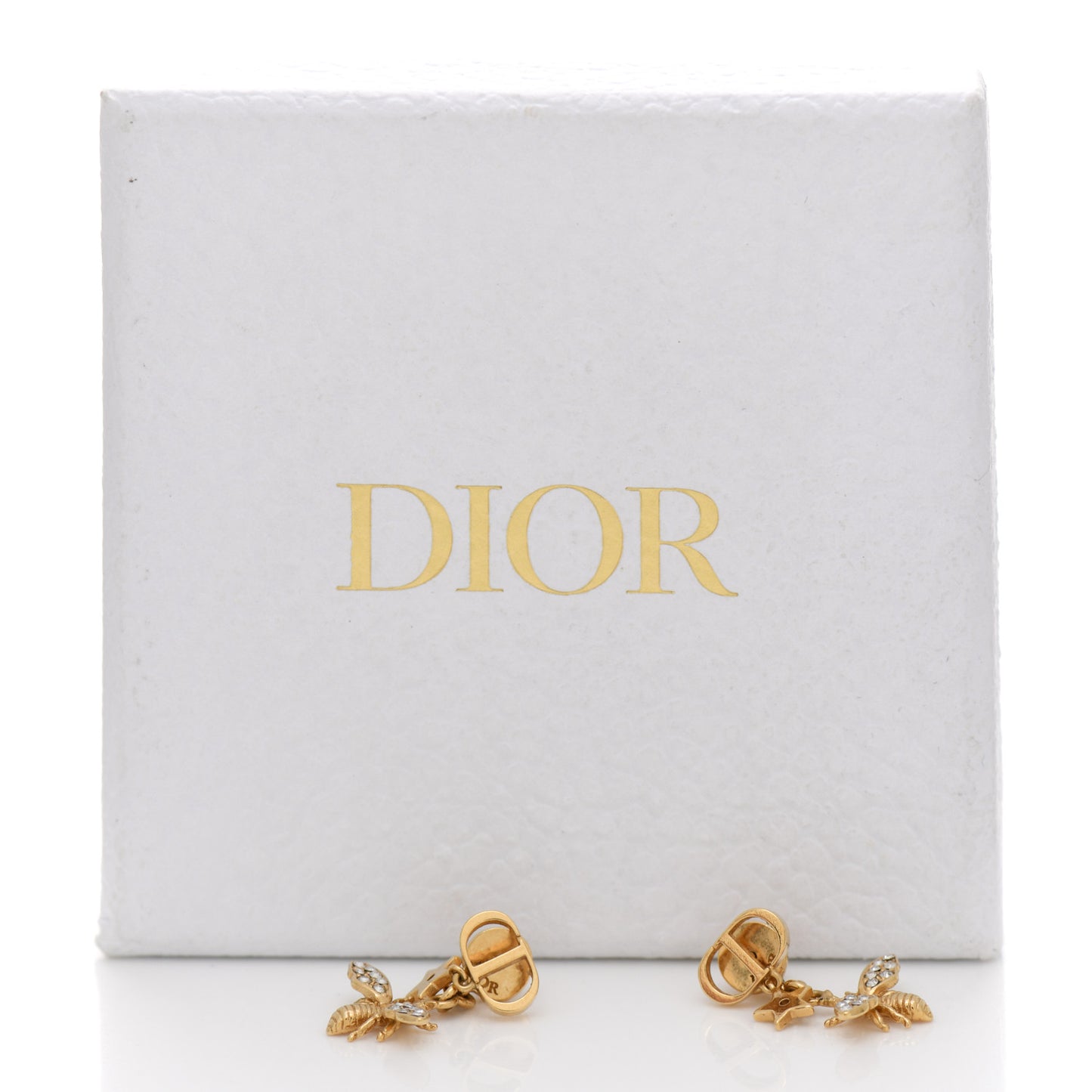 Crystal CD Bee Earrings Gold