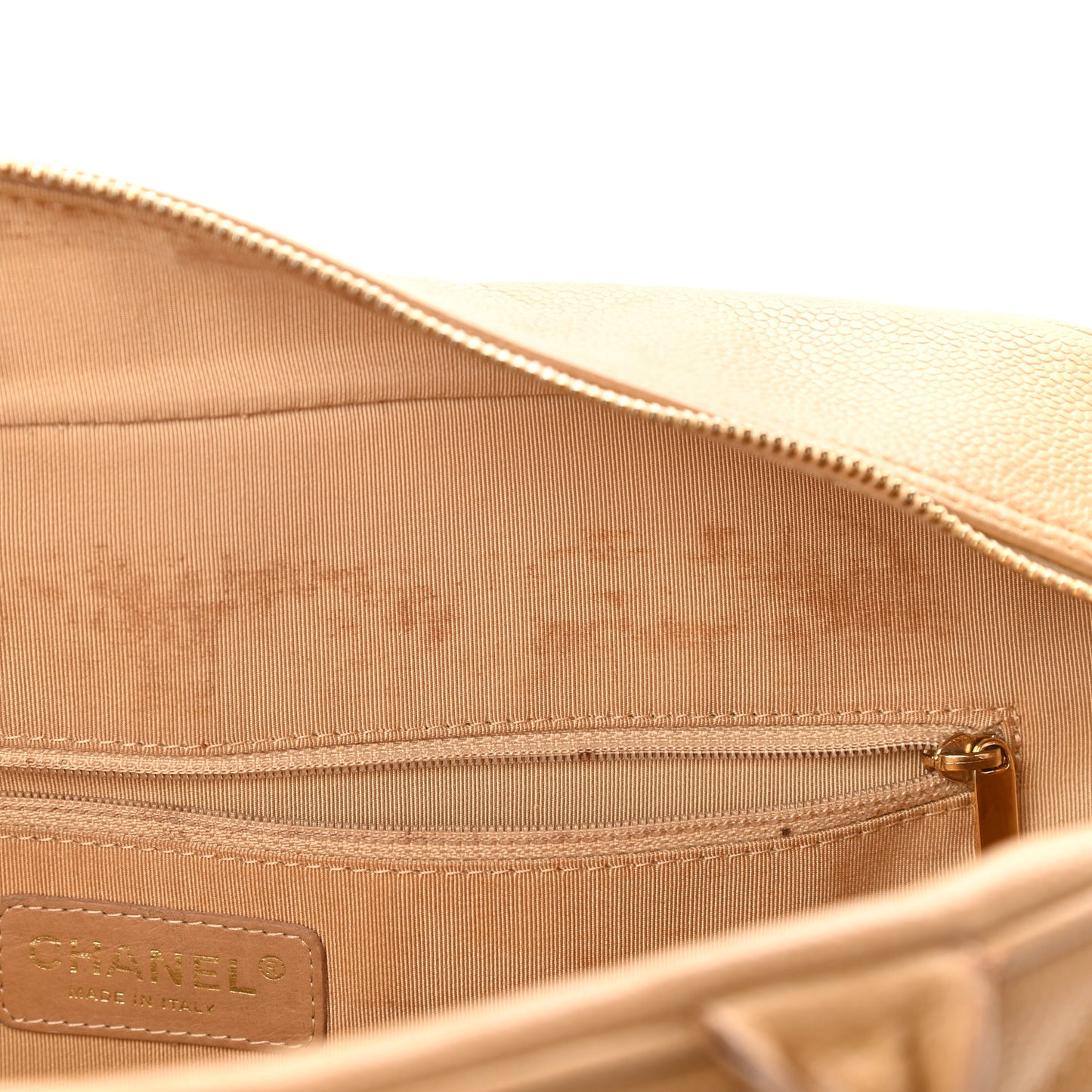 Caviar Quilted Large Bowler Bag Beige