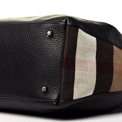 Burberry Grainy Calfskin House Check Medium Maidstone Black 10 of 10