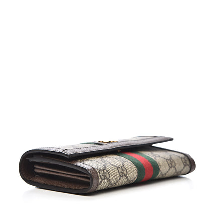 Gucci GG Supreme Monogram Web Ophidia Continental Wallet Brown 4 of 9