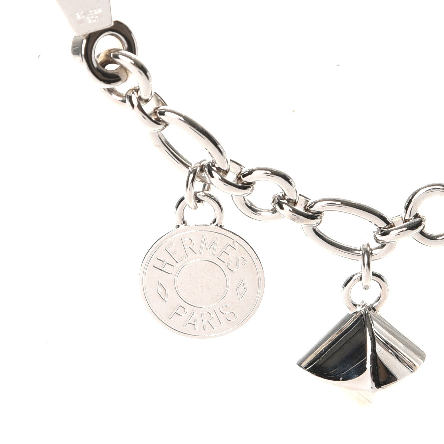 Hermes Palladium Olga Bag Charm Silver 3 of 5