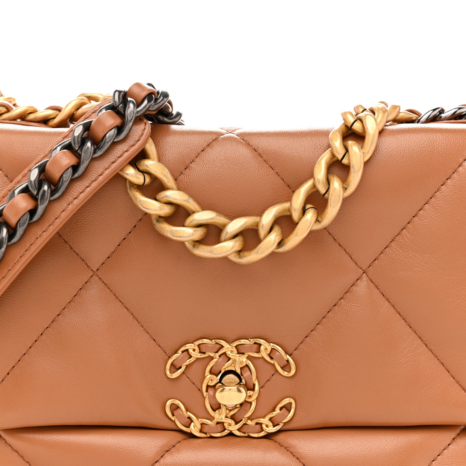 Chanel Lambskin Quilted Medium Chanel 19 Flap Brown 8 of 13