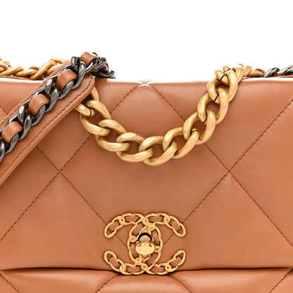 Chanel Lambskin Quilted Medium Chanel 19 Flap Brown 8 of 13