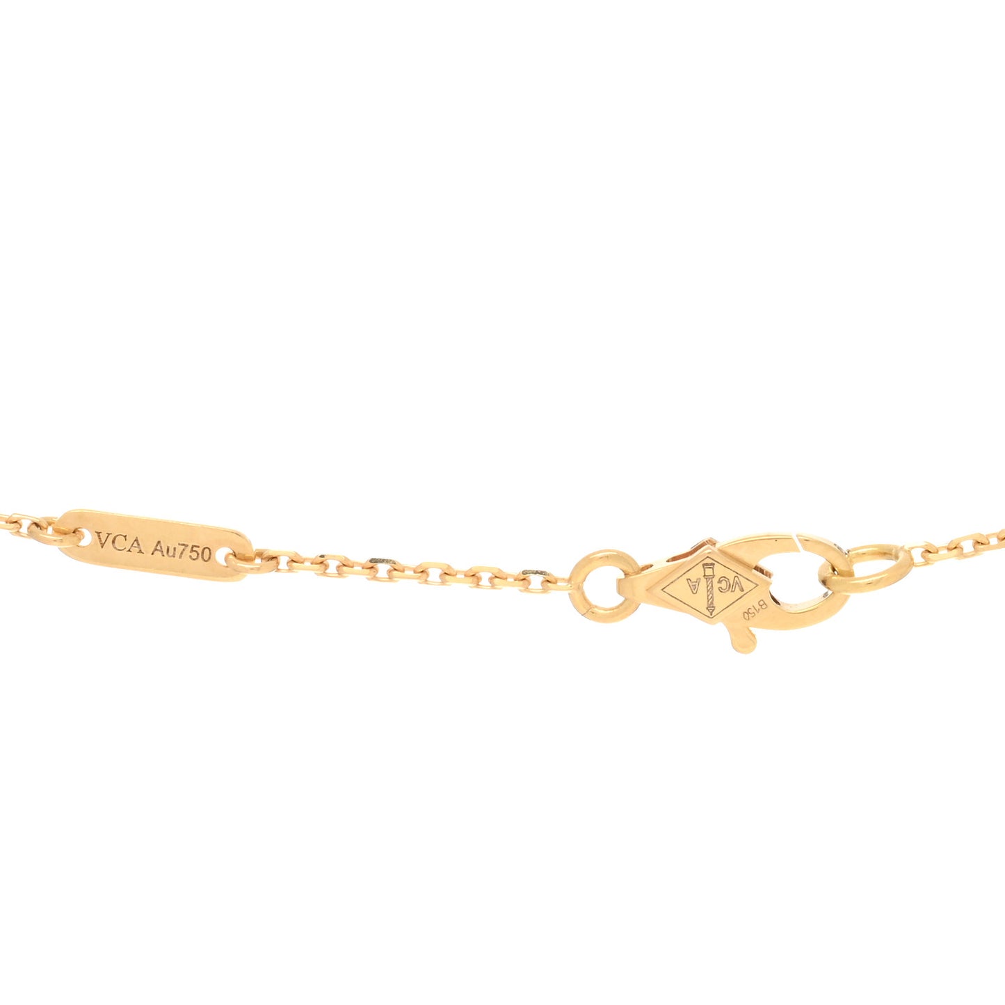 18K Yellow Gold Mother of Pearl Sweet Alhambra Pendant Necklace