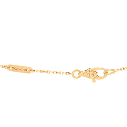 Van Cleef & Arpels 18K Yellow Gold Mother of Pearl Sweet Alhambra Pendant Necklace 3 of 4