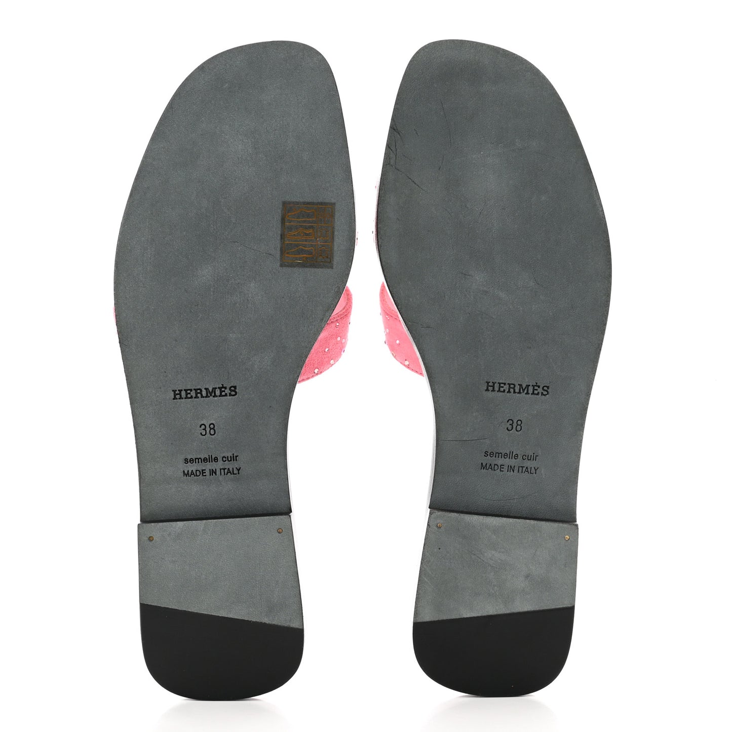 Suede Goatskin Rhinestone Oran Sandals 38