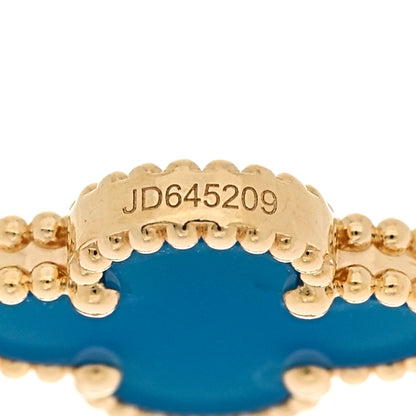 Van Cleef & Arpels 18K Yellow Gold Blue Agate 5 Motifs Vintage Alhambra Bracelet 5 of 6