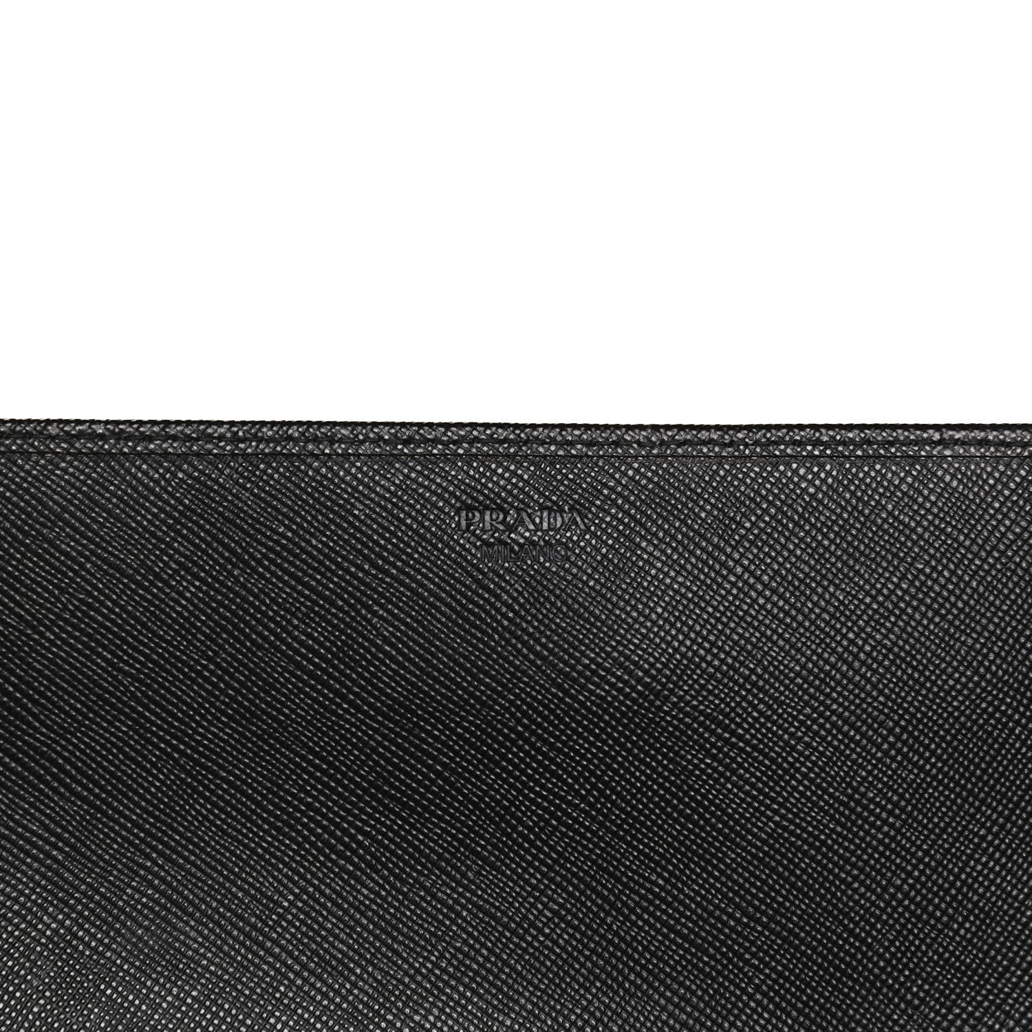 Prada Saffiano Metal Oro Chain Wallet Black 6 of 9