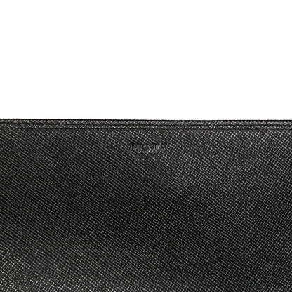 Prada Saffiano Metal Oro Chain Wallet Black 6 of 9