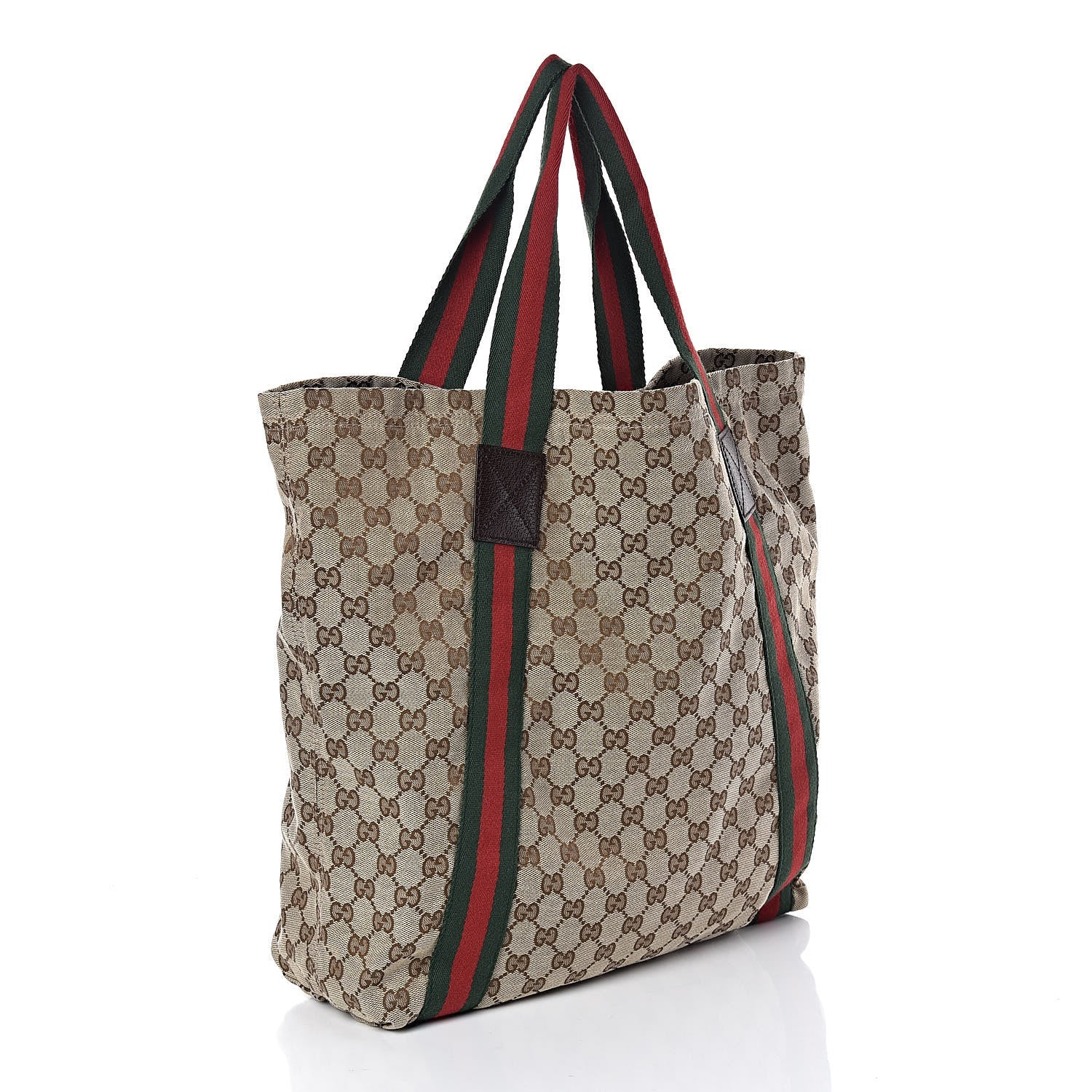 Gucci GG Monogram Medium Web Handle Vertical Tote Dark Brown 3 of 9