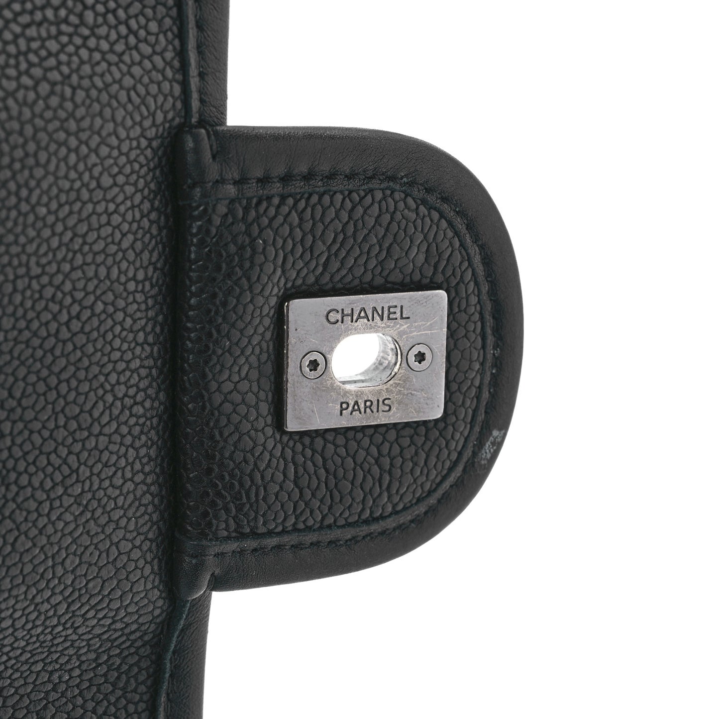 Caviar Quilted Medium French Riviera Flap Black