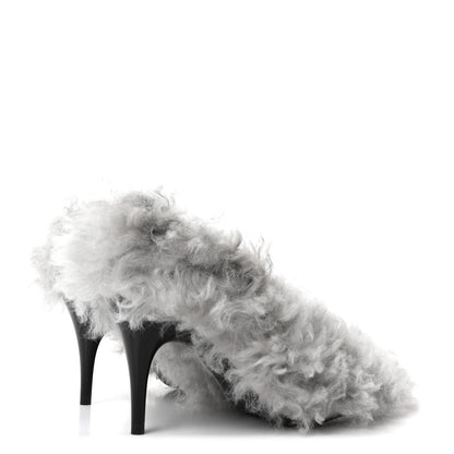 Gucci Shearling Musa Pumps 38 Alpy Gray 10 of 19