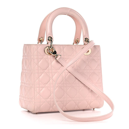 Christian Dior Lambskin Cannage Medium Lady Dior Light Pink 3 of 11
