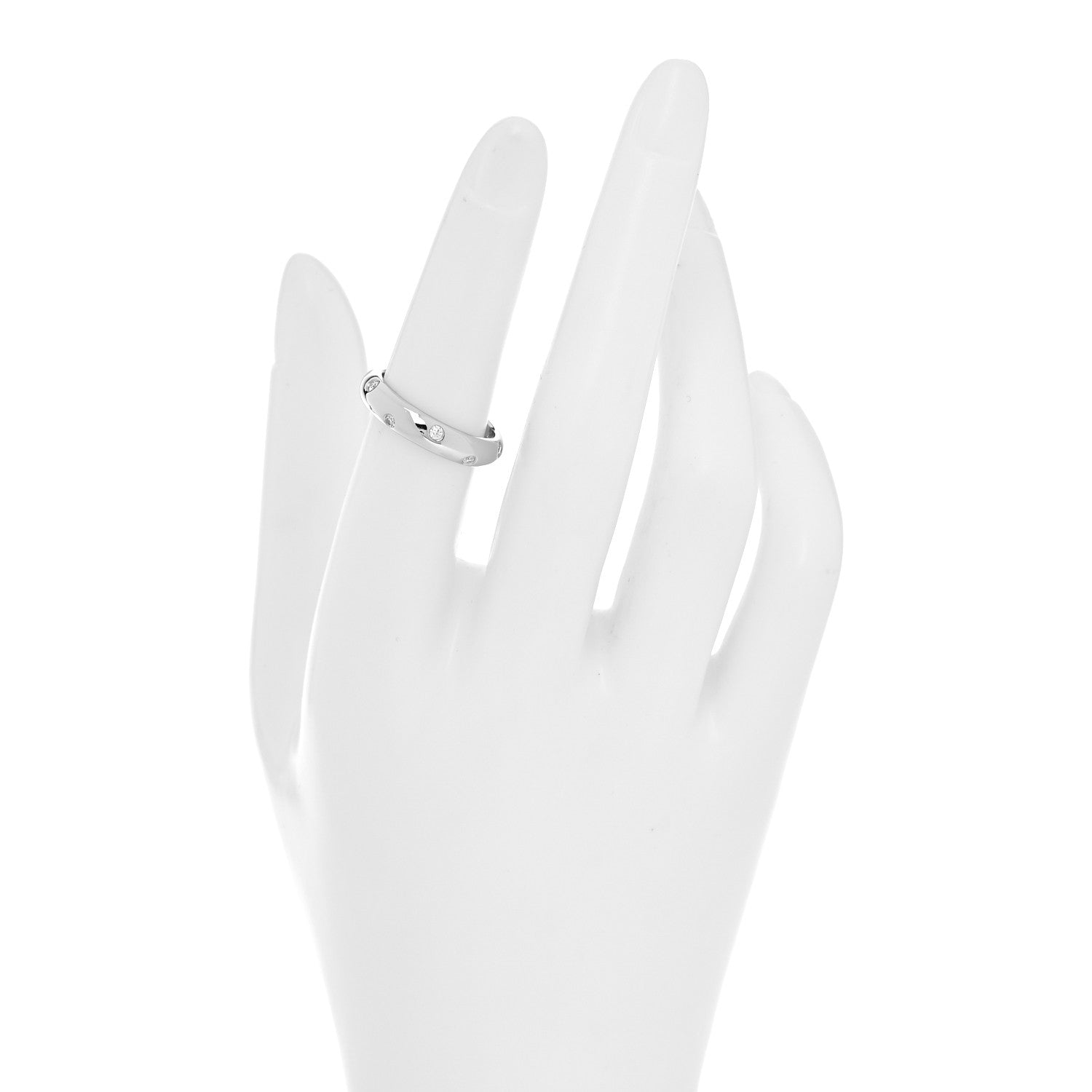 Tiffany Platinum Diamond 4mm Etoile Band Ring 53 6.25 2 of 6