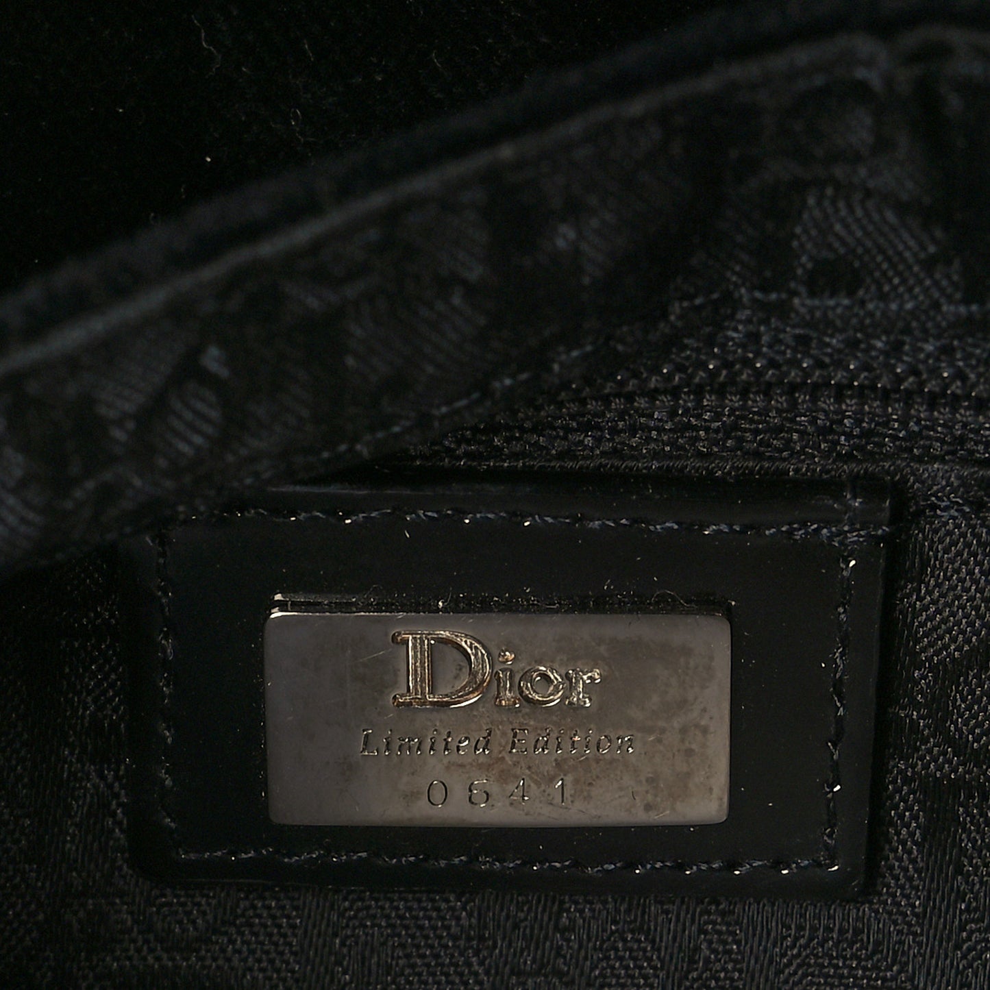 Velvet Nylon Pom Pom Saddle Bag Black