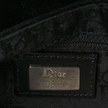 Christian Dior Velvet Nylon Pom Pom Saddle Bag Black 6 of 9