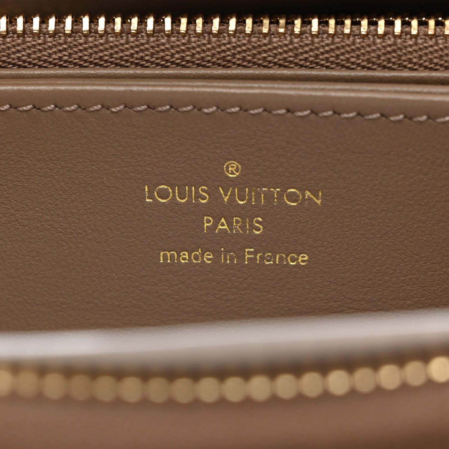 Louis Vuitton Lambskin Embossed Monogram Coussin Zippy Wallet Taupe 6 of 6