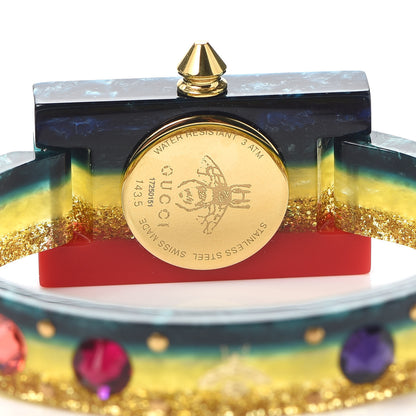 Gucci Stainless Steel Plexiglass Mother of Pearl 24mm Rainbow Quartz Watch 4 of 5