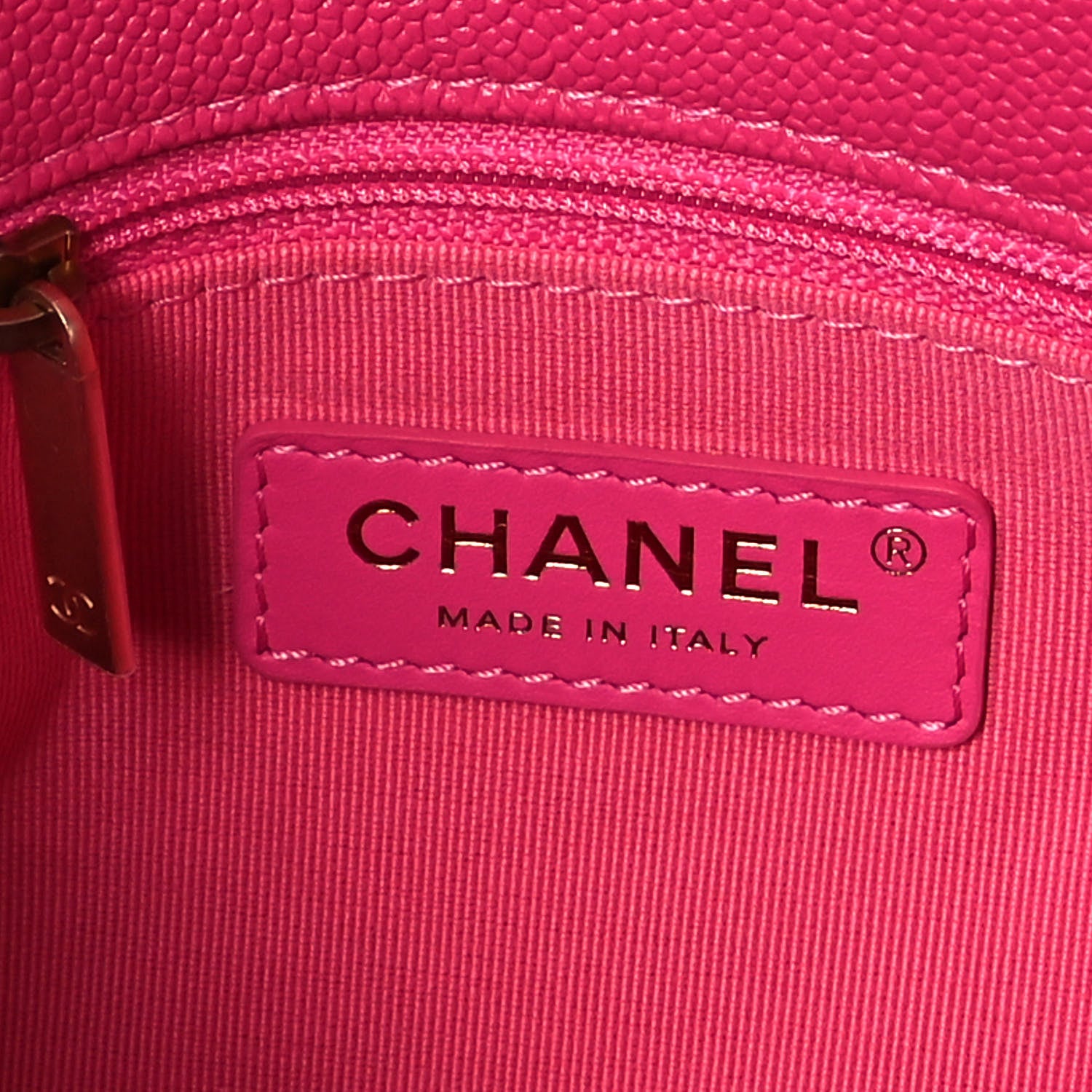 Chanel Shiny Caviar Quilted Small Chain Melody Flap Dark Pink 6 of 9