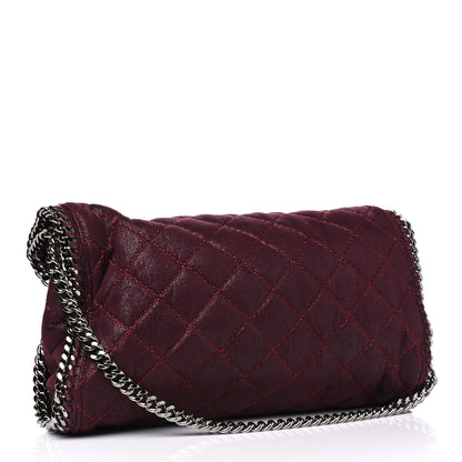 Stella McCartney Shaggy Deer Quilted Falabella Fold Over Tote Plum 2 of 4